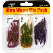 Слаг съедобный Lucky John Pro Series Ultra Worm 1.4" (3.5 см) цвет MIX1 (3х15 шт) 